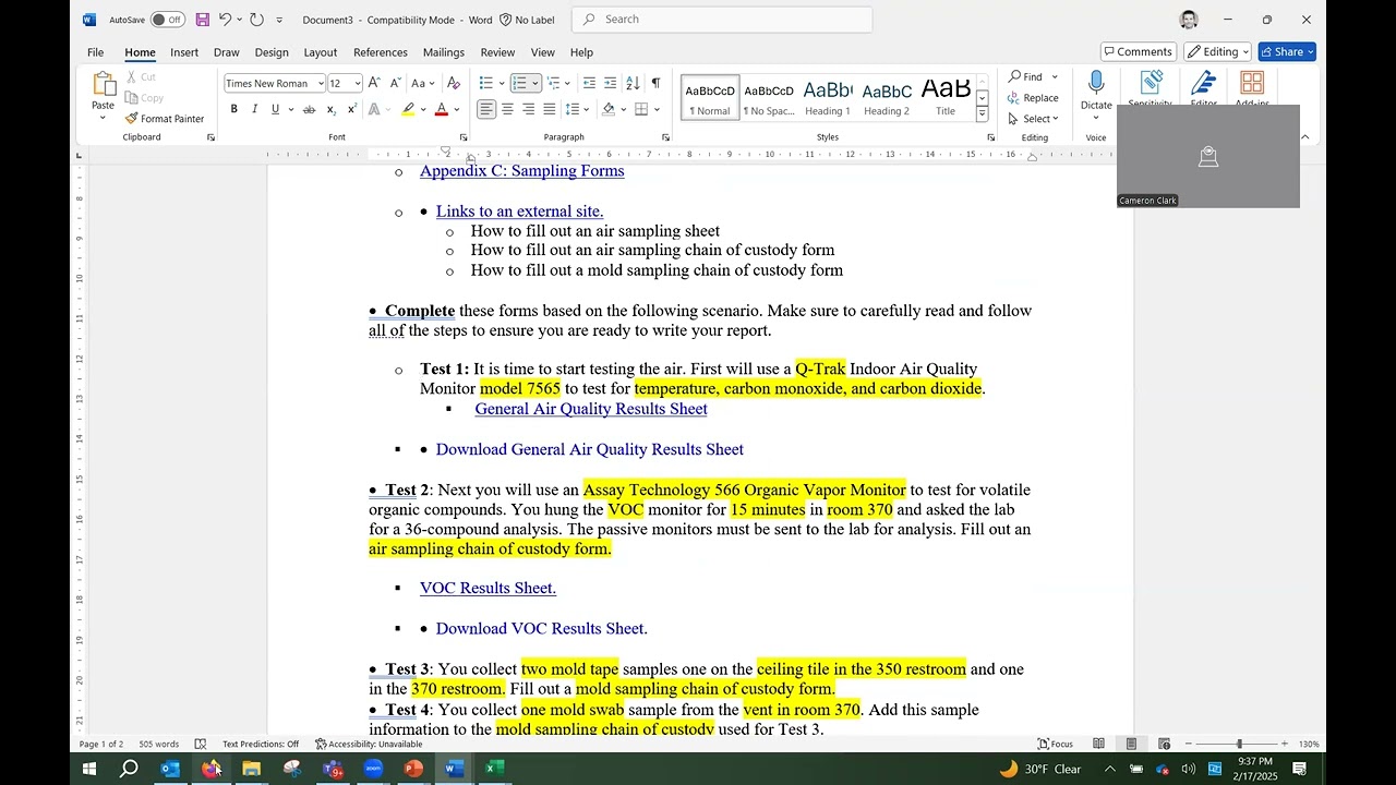 Week 6 Application  Indoor Air Quality Inspection Part 1 14 minutes