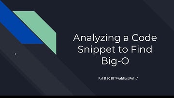Analyzing a Code Snippet to Find Big-O