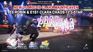 New 2.2 MOC is Clara Main Heaven - E0 Robin & E1S1 Clara Chaos 12 3-Star | Honkai Star Rail