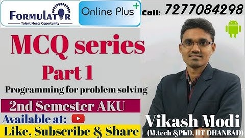 Programming For Problem Solving | MCQ Series | AKU | Part 1 | FORMULATOR