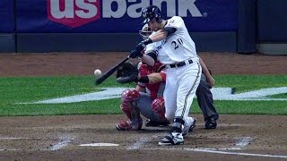 CIN@MIL: Lucroy's two-run single puts Brewers up 3-0