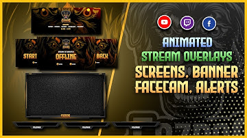 Animated Stream Overlays | Screens | Banner | Facecam | Alerts | Twitch | YouTube | Stream Stuffs