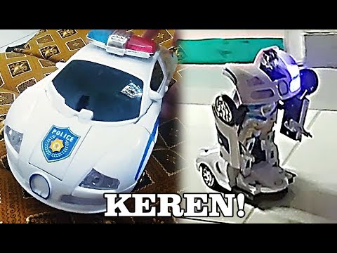 Unboxing Mainan  Mobil  Polisi Bisa  Jadi  Robot  Keren Seperti 