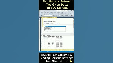 Find Search Get Records Between Two Dates In SQL Server