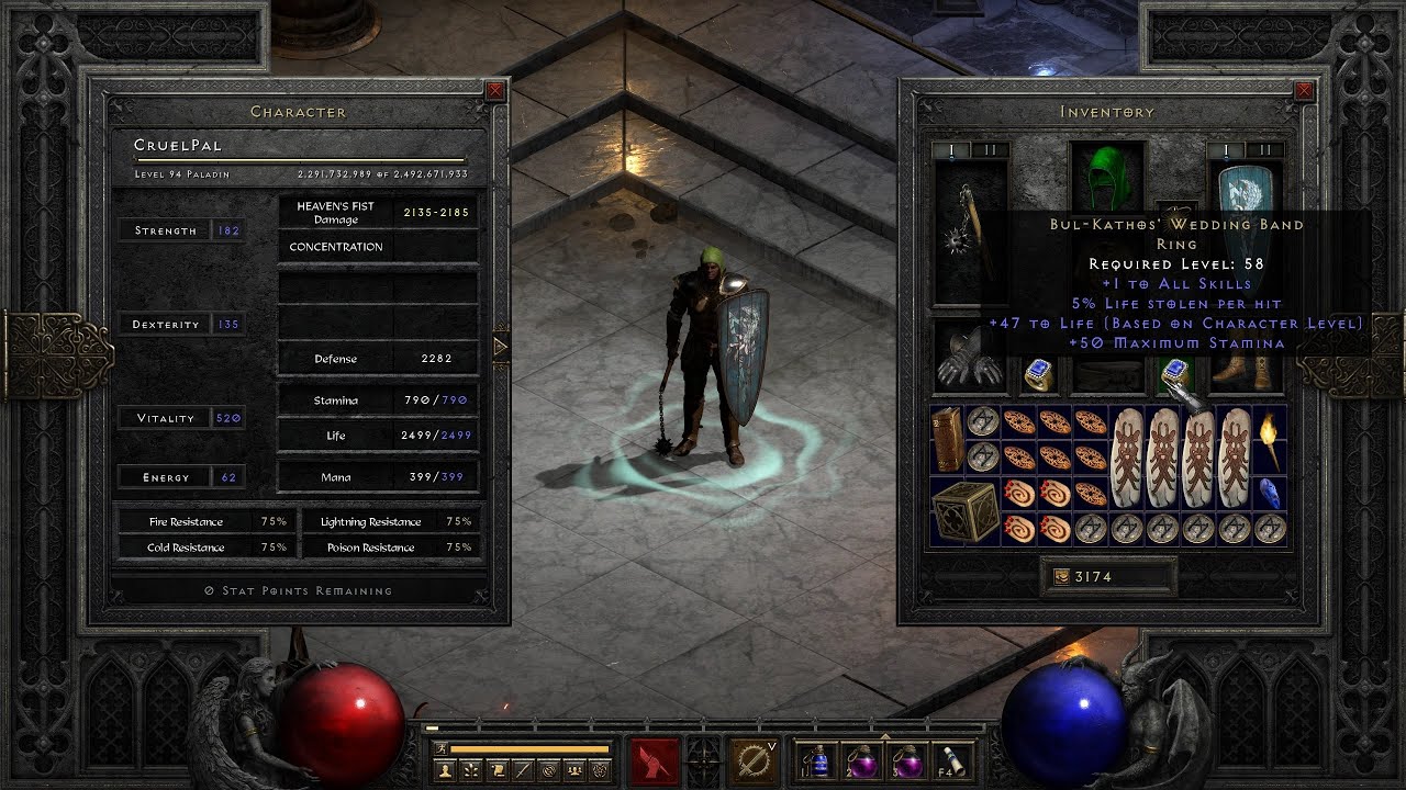 Diablo 2 Resurrected My FoH/Hammer Hybrid Paladin Build (Gears and