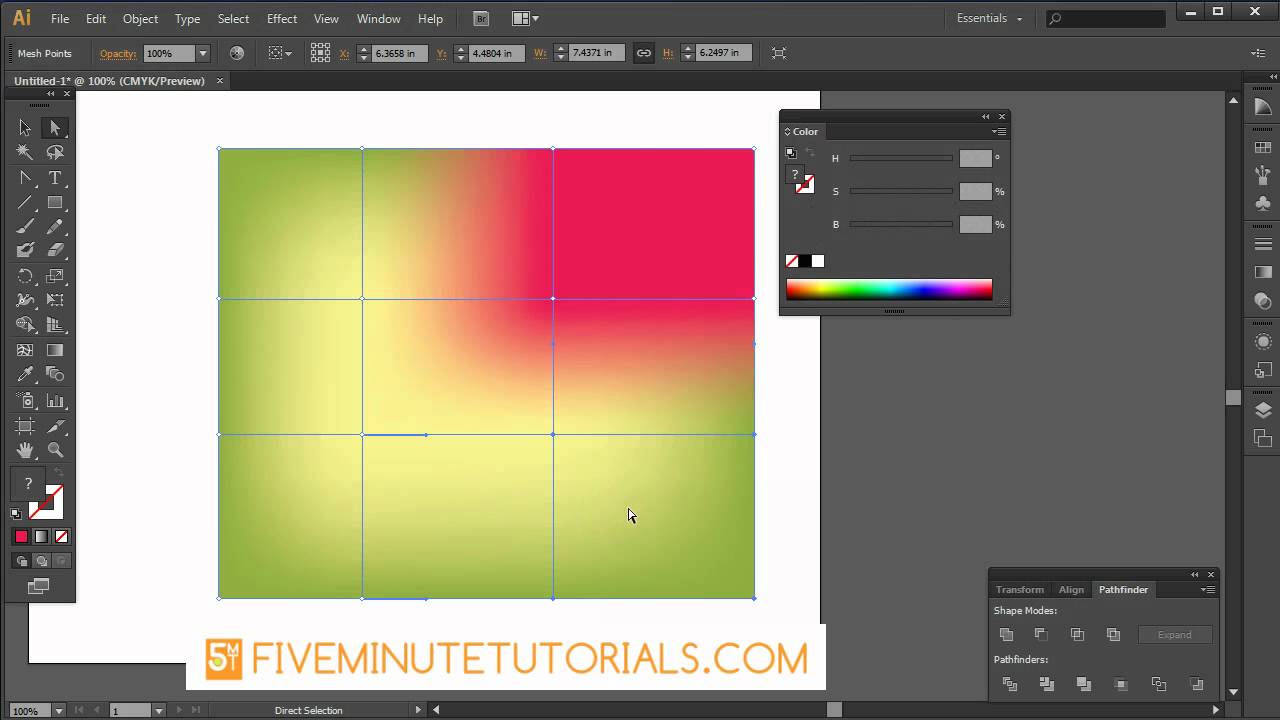 Adobe Illustrator Cs6 Mesh Tool Tutorial - Youtube