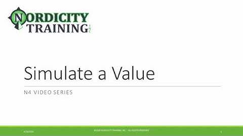 Simulating the Value of an Input in a Niagara (N4) Station