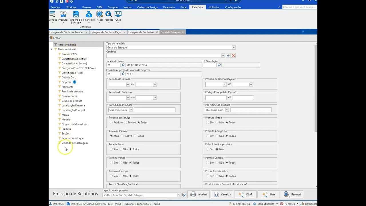 C PLUS 5   RELATORIO DO ESTOQUE POR MARCA