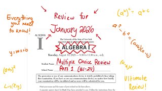 August 2025 Algebra 1 Regents Review (Part 1 #1-24)