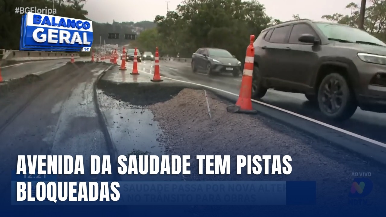 Obras alteram trânsito na Avenida da Saudade, em Florianópolis