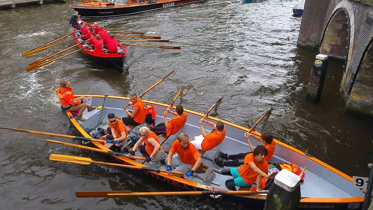 Grachtenrace 2016 - Pech - Ongeluk en Botsen - Sloeproeien -  Amsterdam