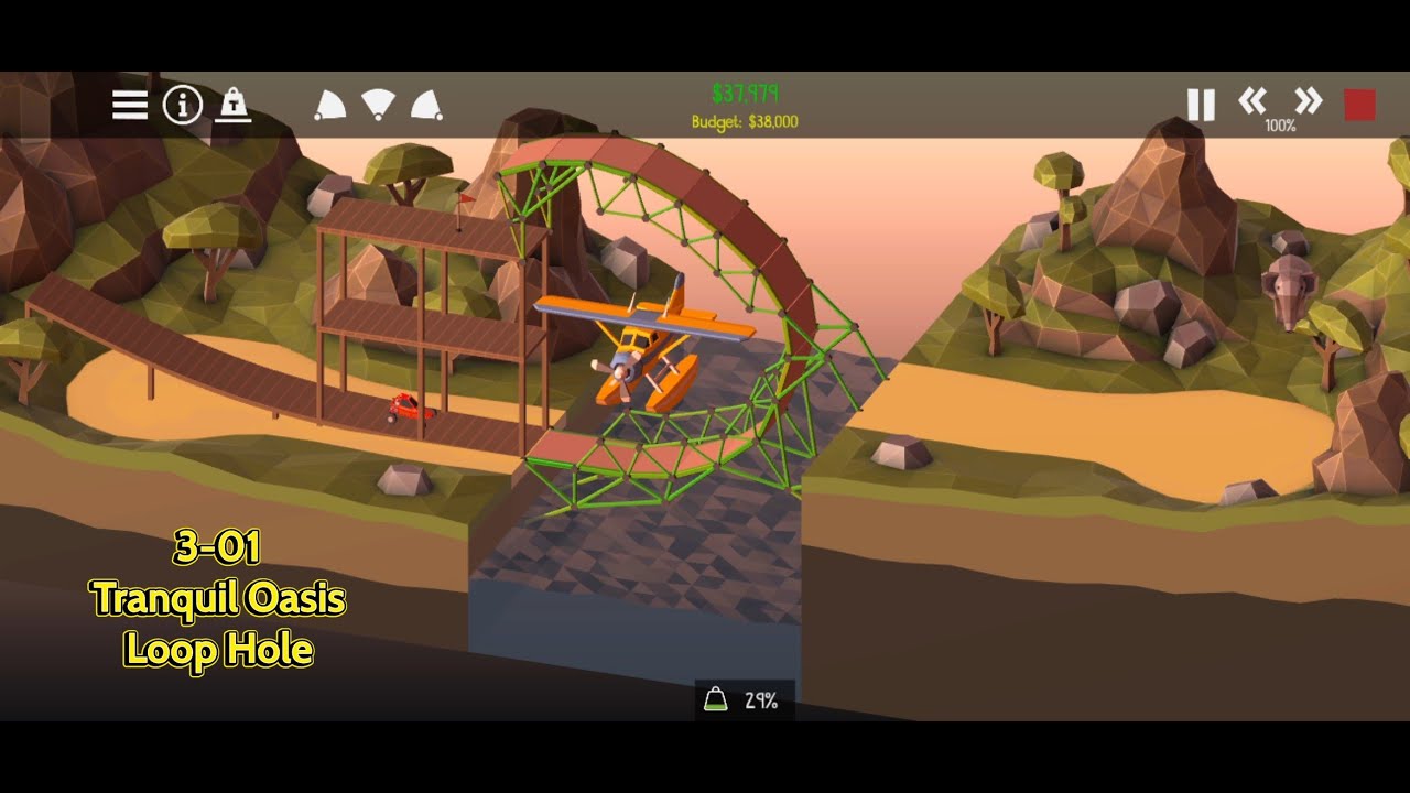 Poly Bridge Loop Back Poly Bridge 2 - Tranquil Oasis - Loop Hole (3-01) - YouTube