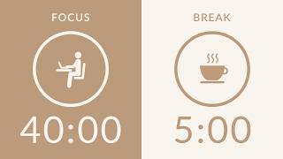 405 Pomodoro Timer With Brown Noise  2hour Study With Me For Deep Focus U0026 Adhd 