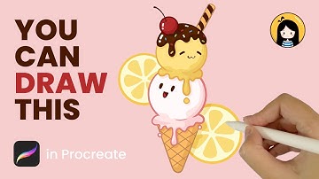 How to Draw Cute Ice Cream in Procreate | Easy Tutorial for Beginners - Draw with Michelle