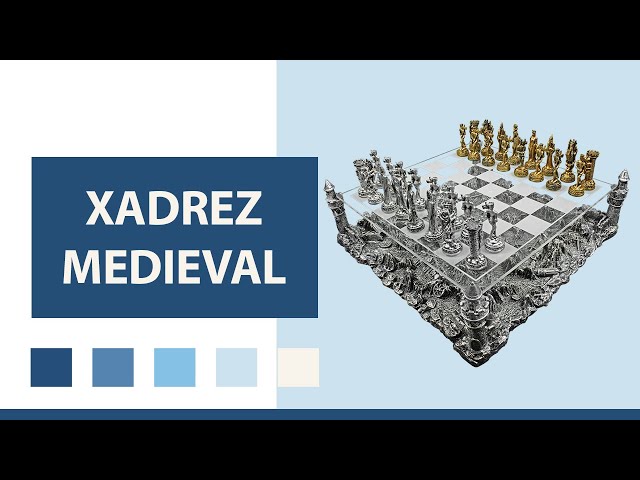 Tabuleiro de xadrez Luxo Cavaleiros Medievais 3D 32 peças. : :  Brinquedos e Jogos