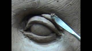 Sculpting open eyes in clay. Sculpting tutorial.