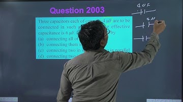Three capacitors each of capacity 4F are to be connected in such a way that the effective