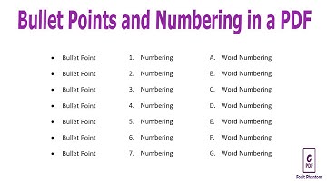 How to Add Bullet Points and Numbering in a pdf document in Foxit PhantomPDF