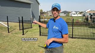 Post Spacing And Custom Custom-Cut Panels On An Ameristar Montage Ornamental Steel Fence.