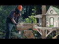 Building a treehouse cabin in a beautiful forest alone  part 3