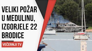 Ogroman požar u Medulinu 'progutao' 22 brodice, nastala milijunska šteta