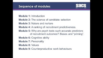 Introduction to SACS Psychometric Measurement E-Learning