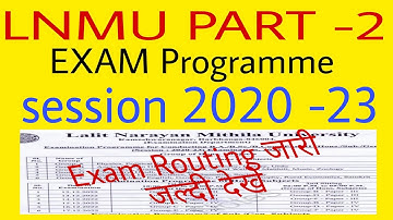LNMU Part 2 Exam Programme जारी BA/BSC/BCom Part 2 exam programme Session 2020-23 #exam #programme