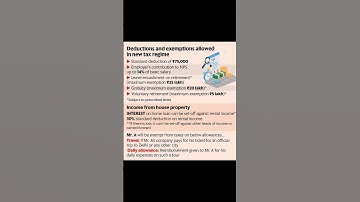 Deductions and exemptions allowed in new tax Regime #incometax #deductions #exemption