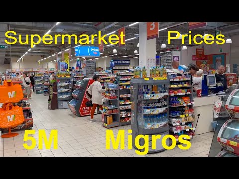 Current prices in Turkish supermarkets: 5M Migros tour in Alanya Oba Turkey