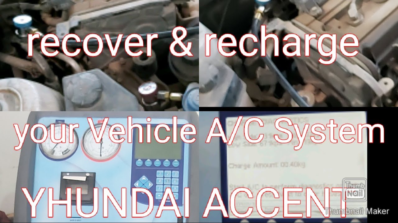 How to Recover and Recharge Your Vehicle A/C System|| Hyundai Accent ...