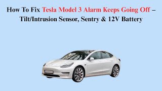 How To Fix Tesla Model 3 Alarm Keeps Going Off – Tilt/Intrusion Sensor, Sentry & 12V Battery