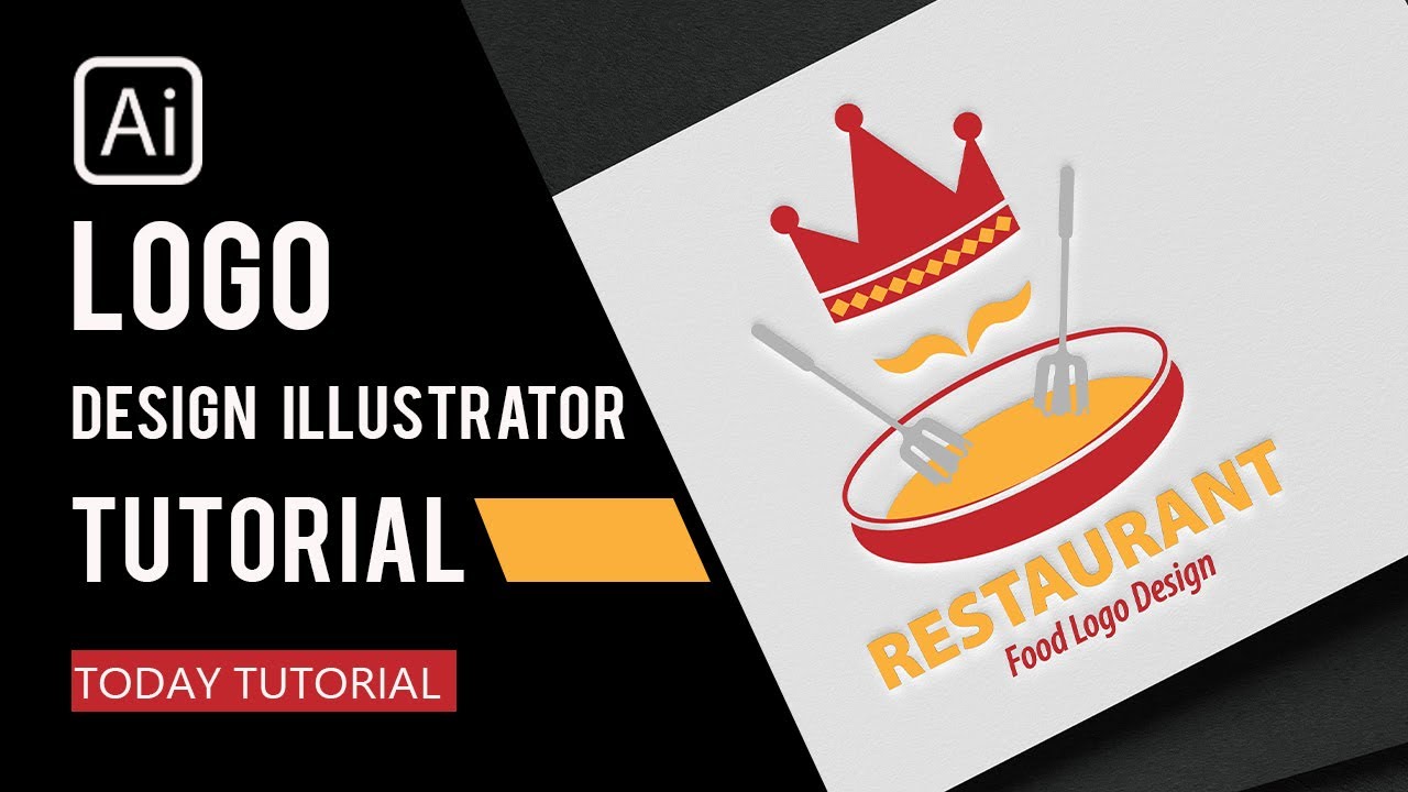 Restaurant logo design illustrator | logo design illustrator tutorial ...