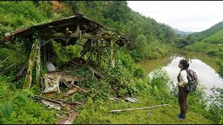 The beautiful girl transformed an abandoned house by the lake intoa perfect and amazing living space