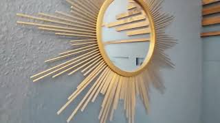Modern Mid-Century Gold Starburst Mirror Decor