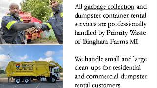 Priority Dumpster Rentals Bingham Farms 248 265 3439 | Priority Waste