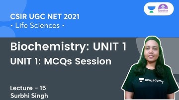 UNIT 1: MCQs Session | Biochemistry: UNIT 1 | CSIR NET 2021 | By Surbhi Singh