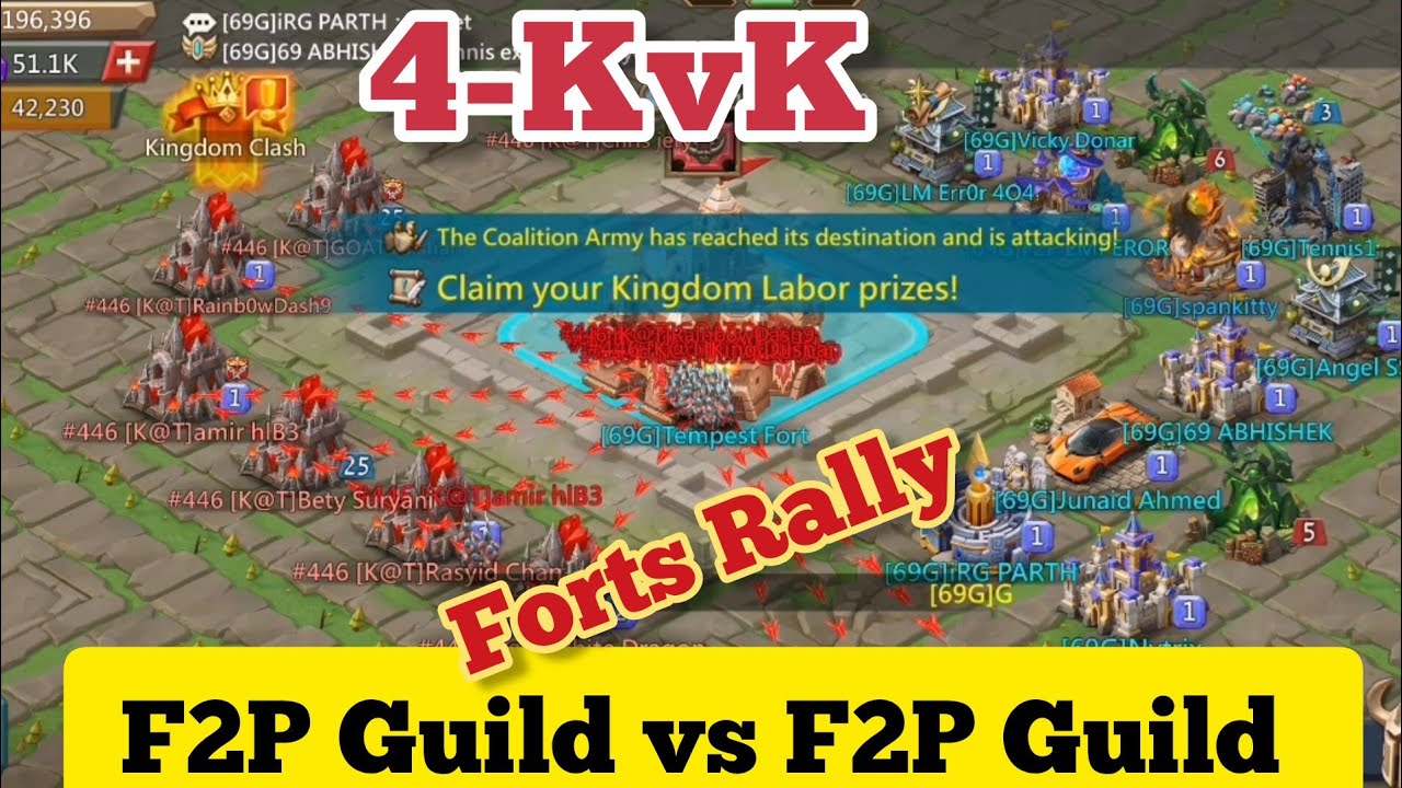 KvK F2P vs F2P Guild Forts Rally Mythic Leader || Lords Mobile - YouTube