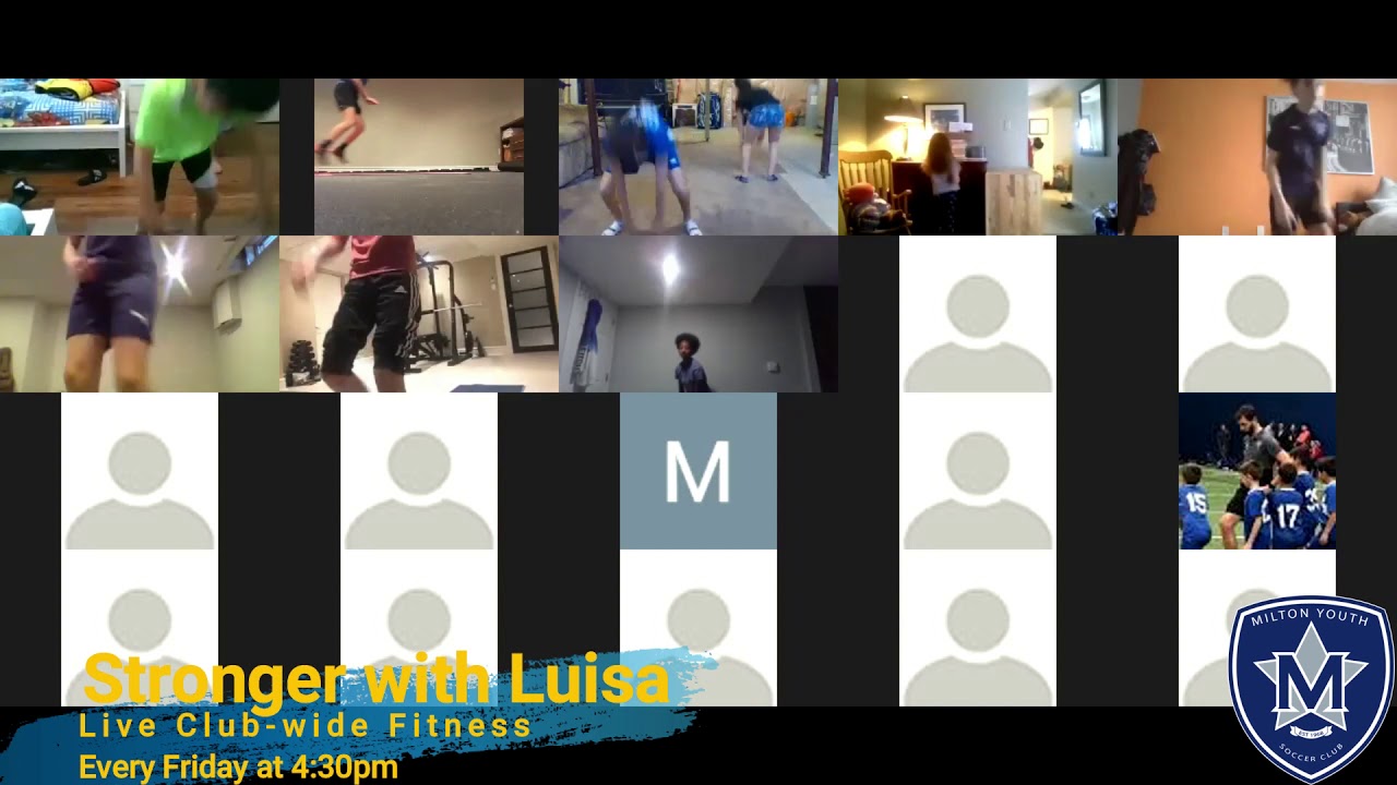 Milton Youth Soccer Club Virtual Training Program Stronger with Luisa
