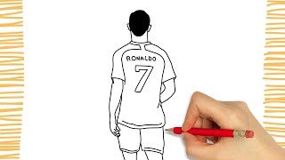 Como Desenhar o CRISTIANO RONALDO DE COSTAS I CR7