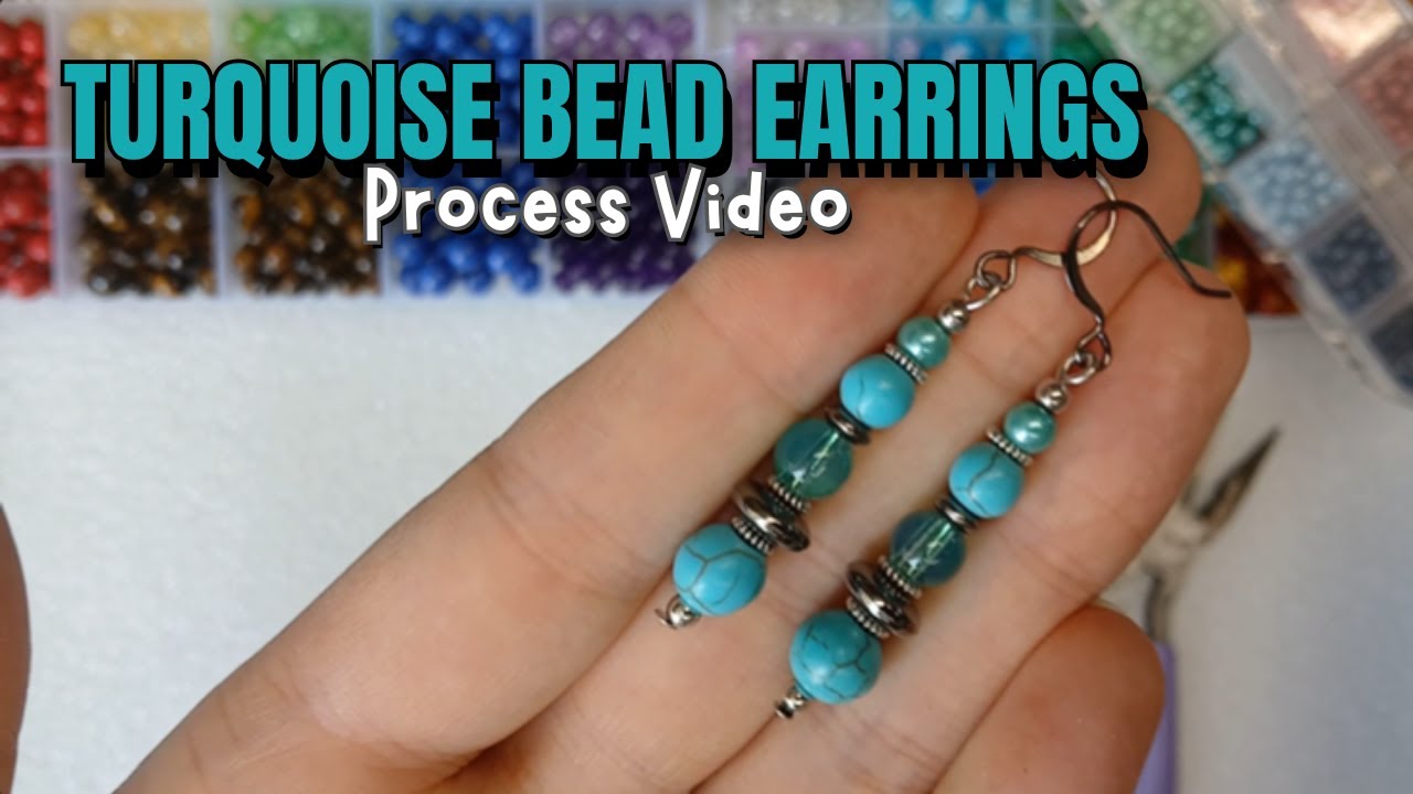 Making a Pair of Faux Turquoise Bead Earrings