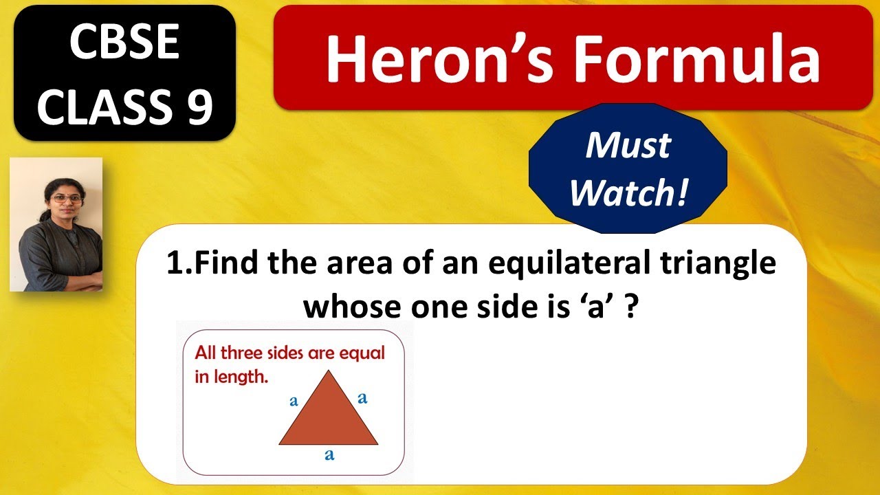 How to find the area of a triangle using HERON'S FORMULA - Explained in ...