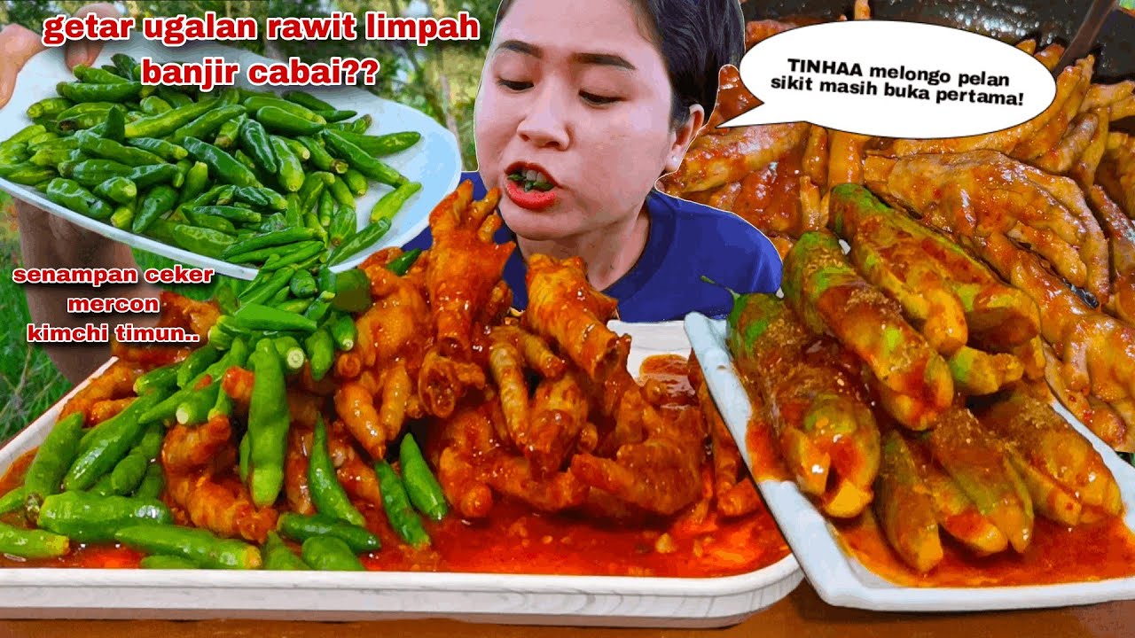 PEDAS NGAMUK 🥵🔥 CEKER MERCON CABE RAWIT MENTAH KIMCHI TIMUN MUKBANG
