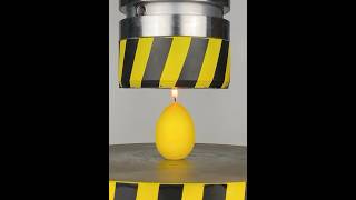 Crushing candles hydraulic press experiment asmr fun shorts video oddly satisfying #press