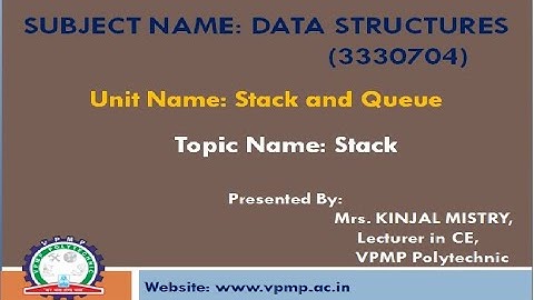 Stack| Data Structure| 3330704| Mrs. Kinjal Mistry