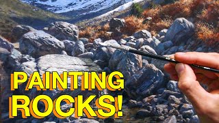 How to paint ROCKS in OILS  Landscape Painting Detail Techniques!