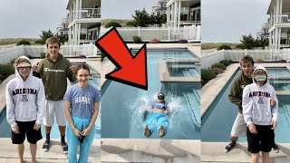 Trust Fall in the POOL!! *CHALLENGE*  - #Shorts