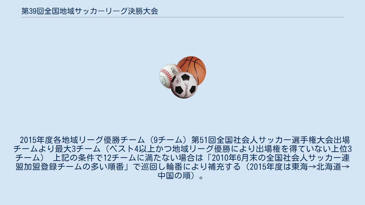 第39回全国地域サッカーリーグ決勝大会 Youtube