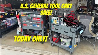 HARBOR FREIGHT U.S. GENERAL TOOL CART SALE! TODAY ONLY!