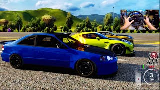 Controlling 3200hp AWD Turbo Civic DOWN 12 Lane HIGHWAY DRAG RACING Server!! screenshot 1