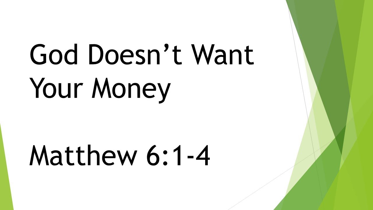 "God Doesn't want your money!",  Matthew 6:1-4 Pastor Jace Broadhurst, SABC, January 11th, 2026